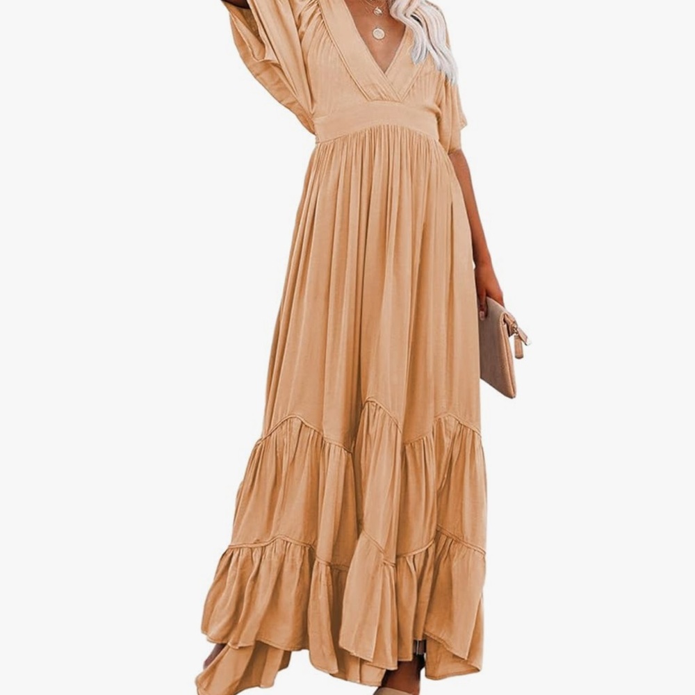 Pink/peach boho maxi dress